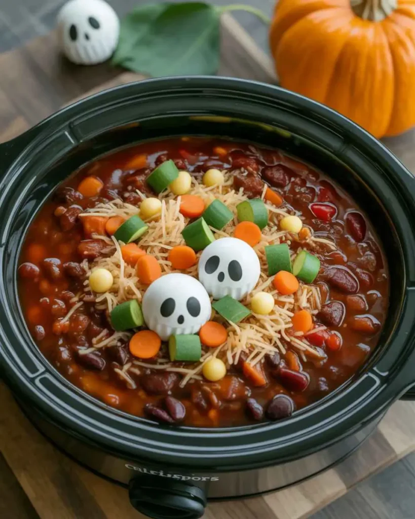 Halloween crockpot meals spooky chili recipe
