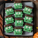 Halloween Rice Krispie Treats Frankenstein Style