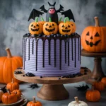 Halloween Layer Cake with Chocolate Glaze and Sprinkles