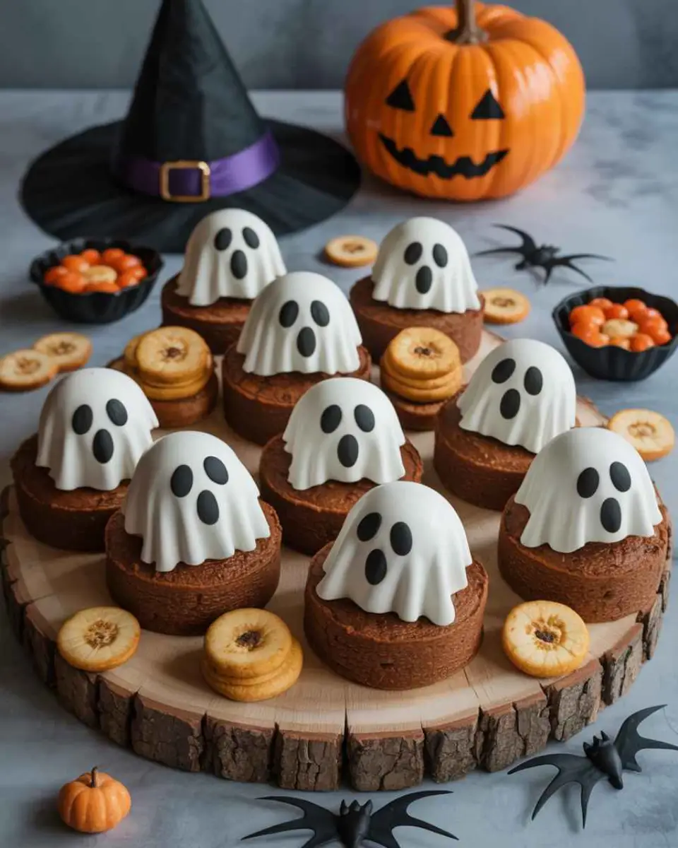 halloween party snacks table with spooky decorations