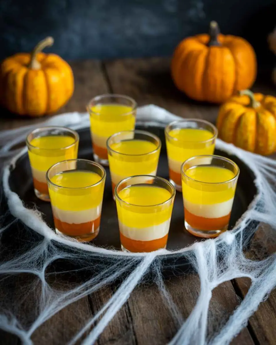 Halloween jello shots with layered colors