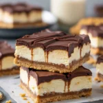 Cheesecake bar recipe sliced with graham crust
