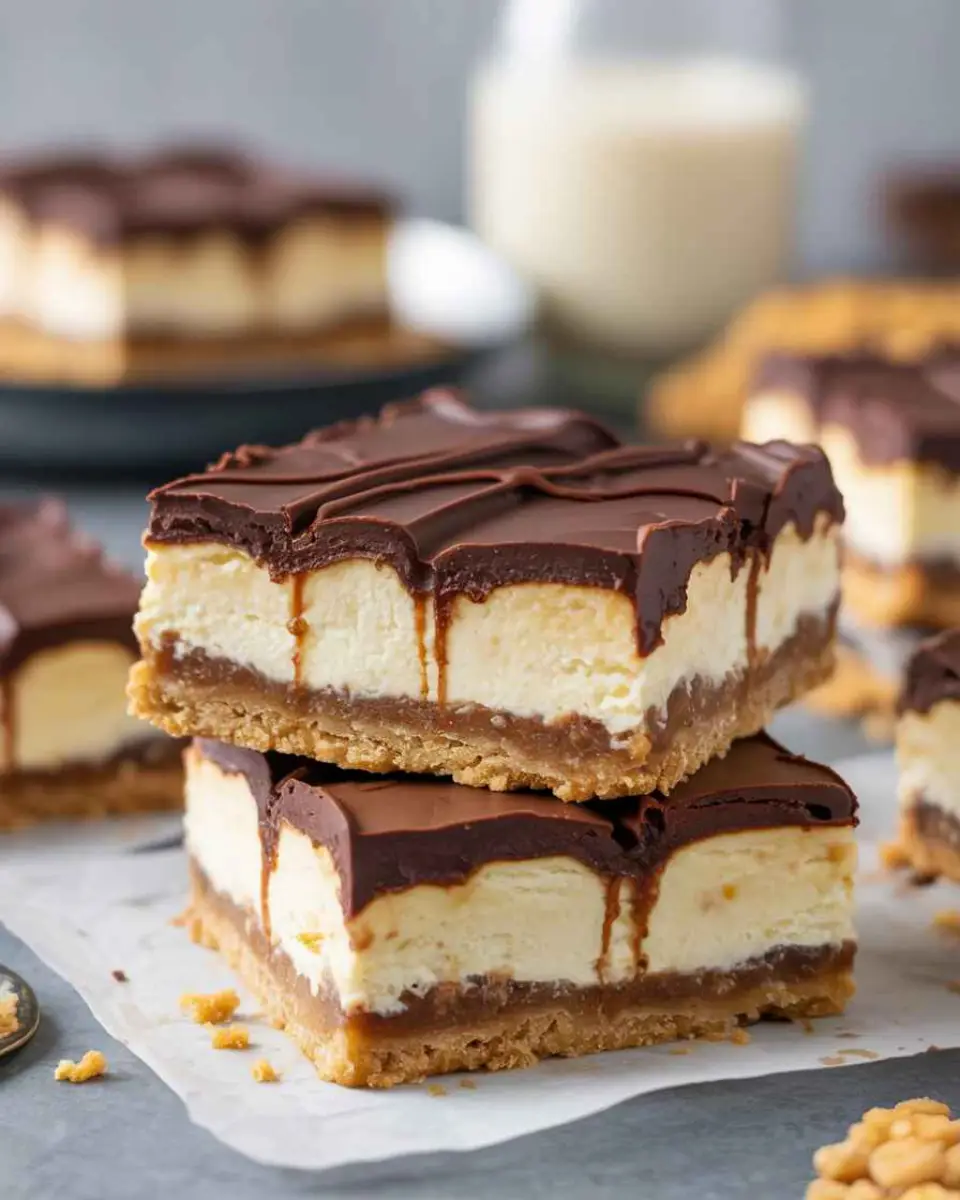 Cheesecake bar recipe sliced with graham crust