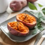 roasted Japanese sweet potato recipe with crispy edges