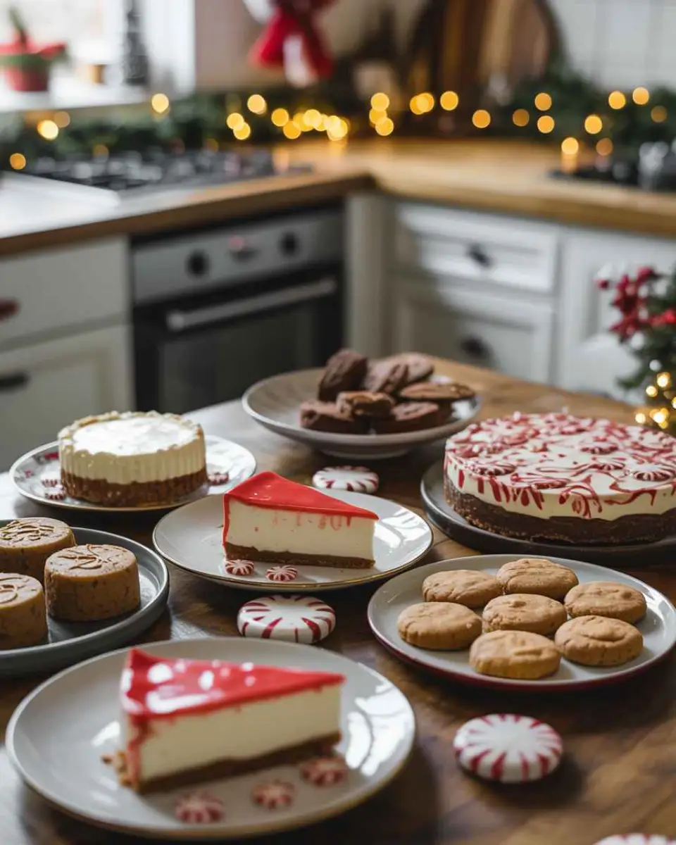 Festive keto Christmas desserts on holiday table