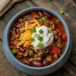 best chili recipe award winning in rustic bowl