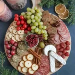 Christmas charcuterie board styled for the holidays