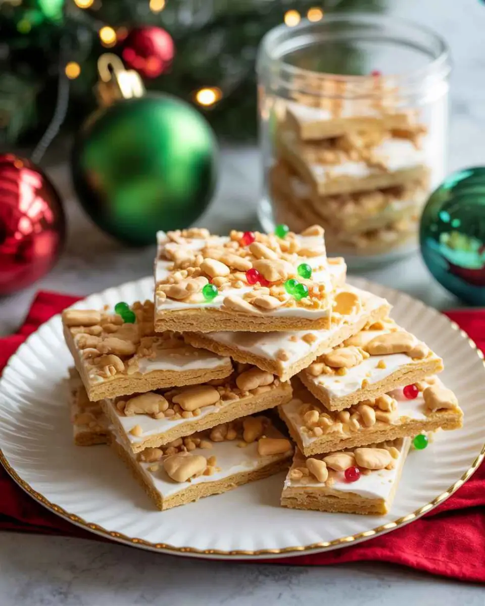 Christmas Crack Recipe on a holiday plate