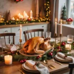 Christmas meal ideas with holiday table setup