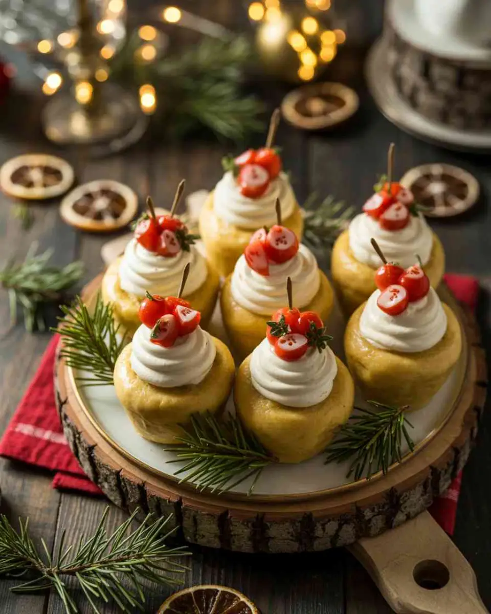 Christmas recipes appetizers on holiday party table