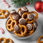 Christmas Rolo Pretzels on holiday dessert tray