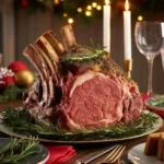 Prime rib roast recipe Christmas table