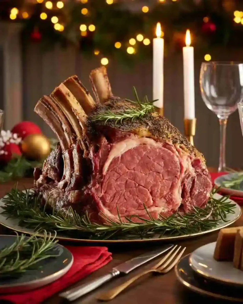 Prime rib roast recipe Christmas table