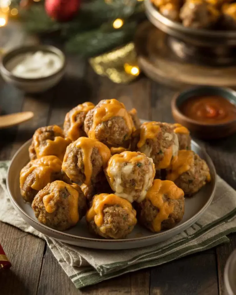 Sausage balls recipe with cheddar and sausage