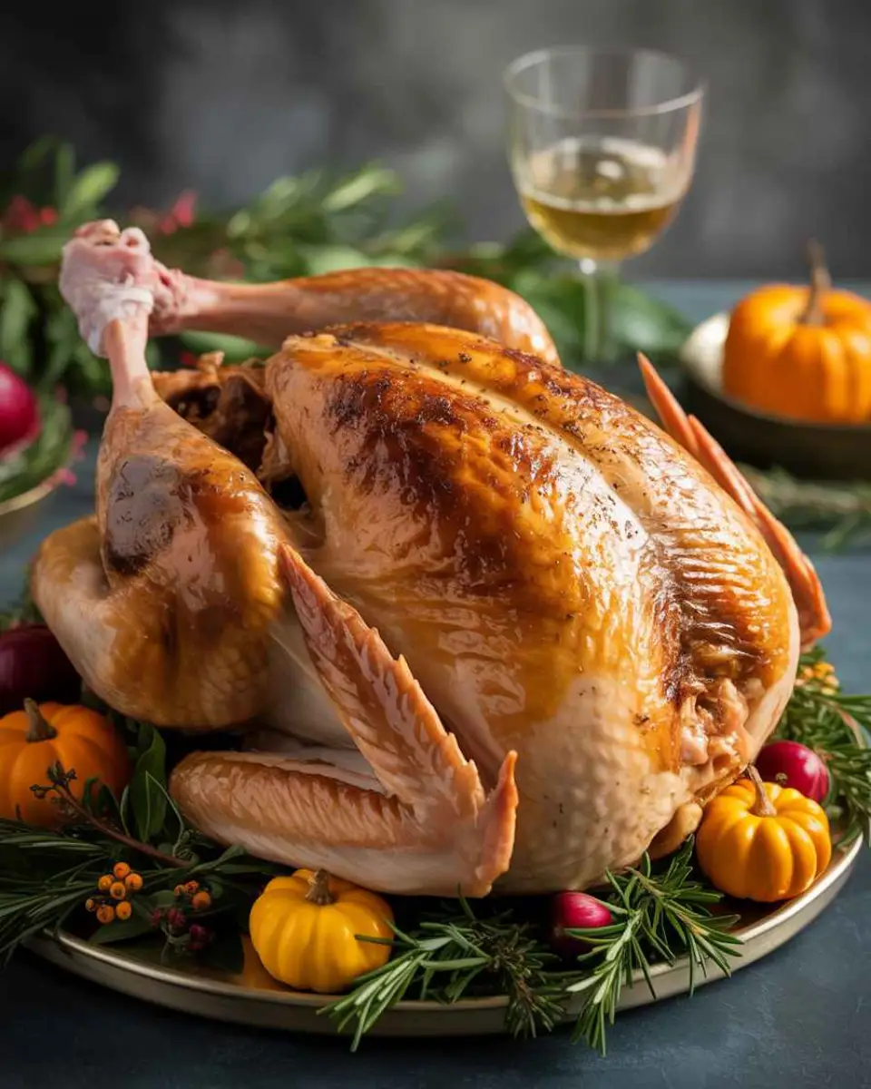 Thanksgiving turkey recipe on holiday table