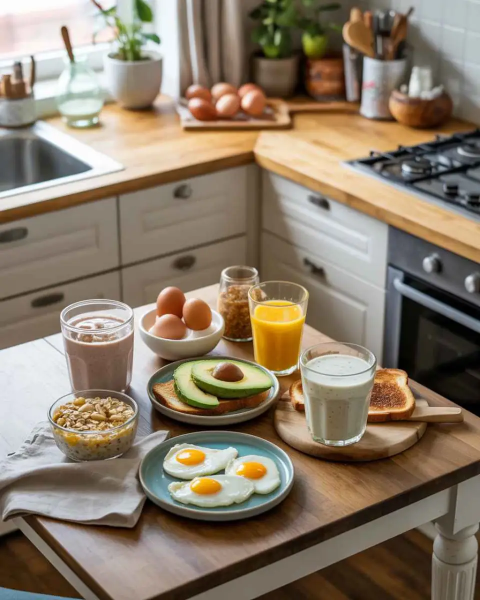 Healthy breakfast recipes easy ideas on a table