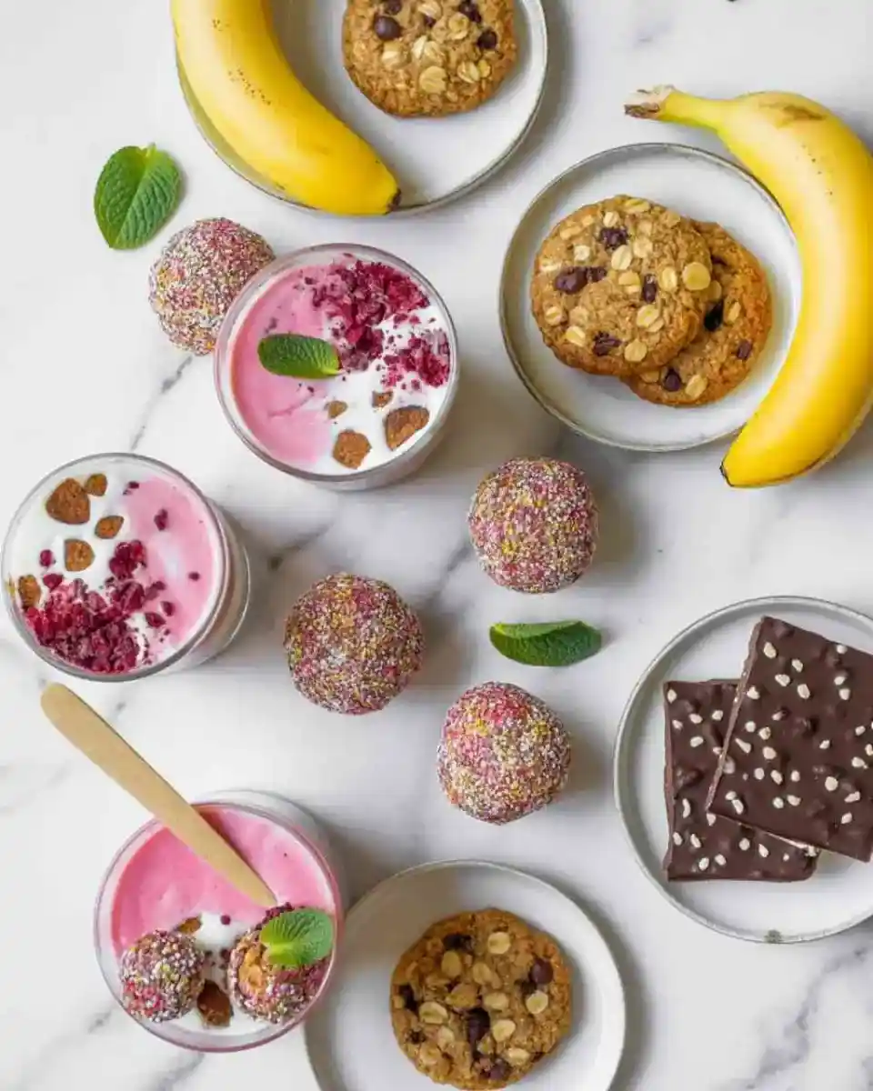 healthy sweet treats flat lay