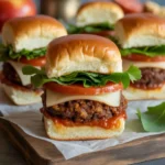 Easy slider recipes served on a wooden tray