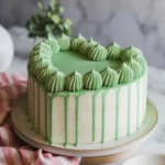 Green heart cake with pastel green buttercream