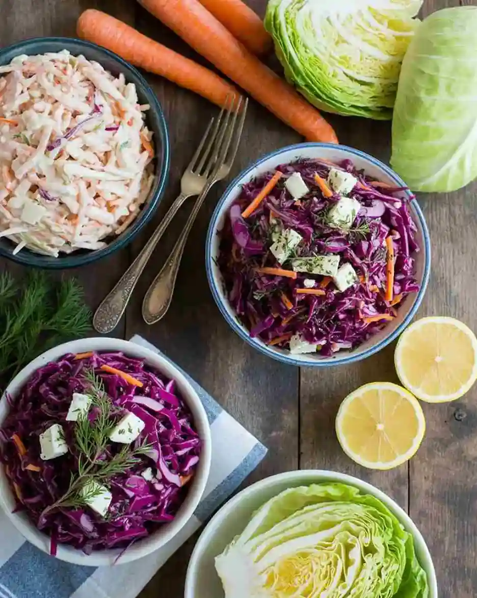 Healthy coleslaw recipes in three styles