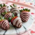 Chocolate covered strawberries Valentine dessert tray