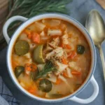 Winter soup recipes in a cozy rustic kitchen