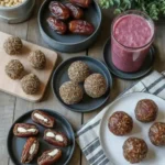 Date recipes Medjool on wooden table