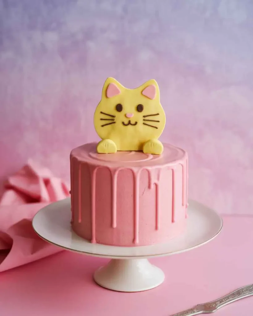 jelly cat cake with fondant bunny ears
