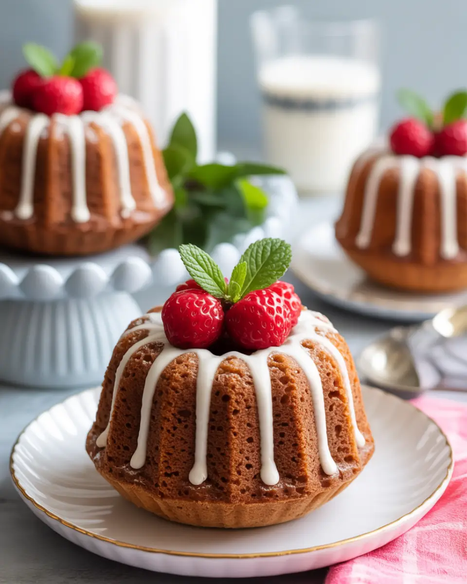 Assorted mini bundt cake recipes with honey glaze