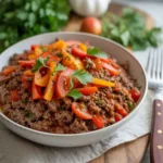 Quick ground beef recipes laid out for dinner
