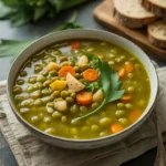 split pea soup recipe with ham in bowl