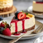 High Protein Cheesecake Slice with Berries