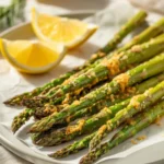 air fryer asparagus recipes crispy parmesan asparagus