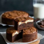 Sourdough desserts including brownies and snack cakes on rustic table