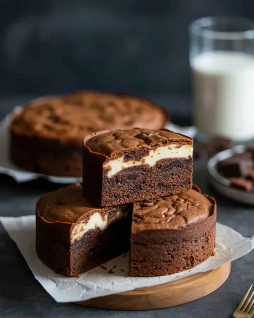 Sourdough desserts including brownies and snack cakes on rustic table