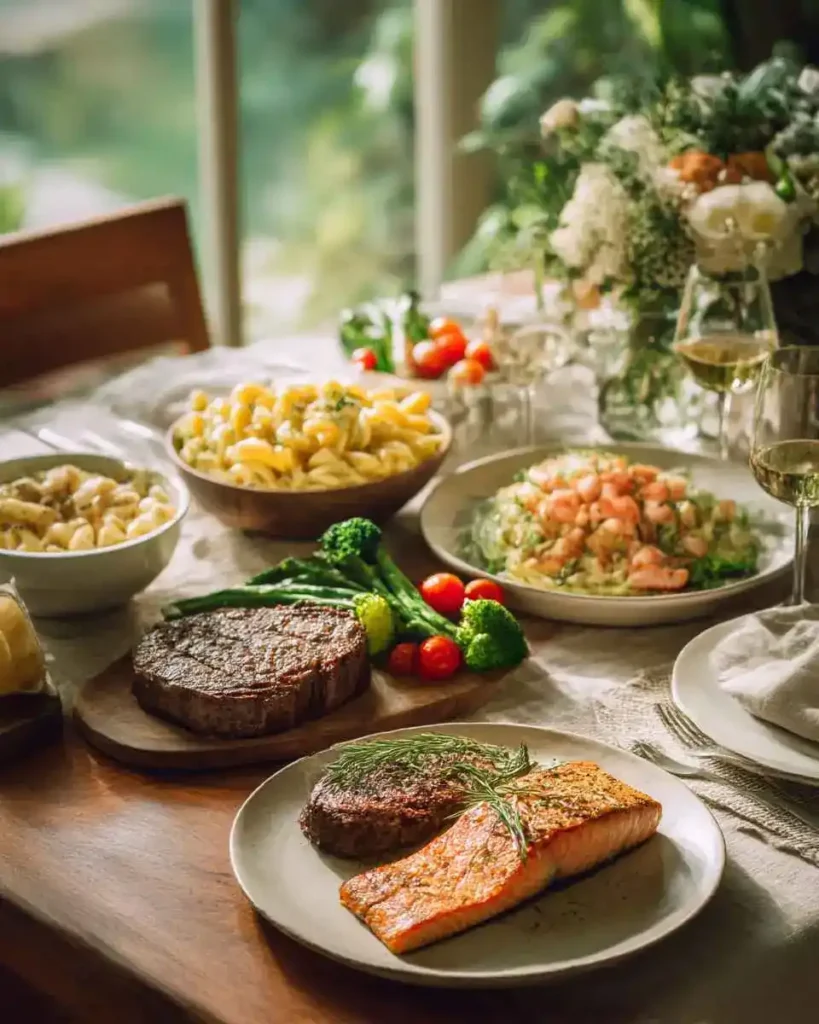 Father’s Day dinner table with healthy and easy recipes