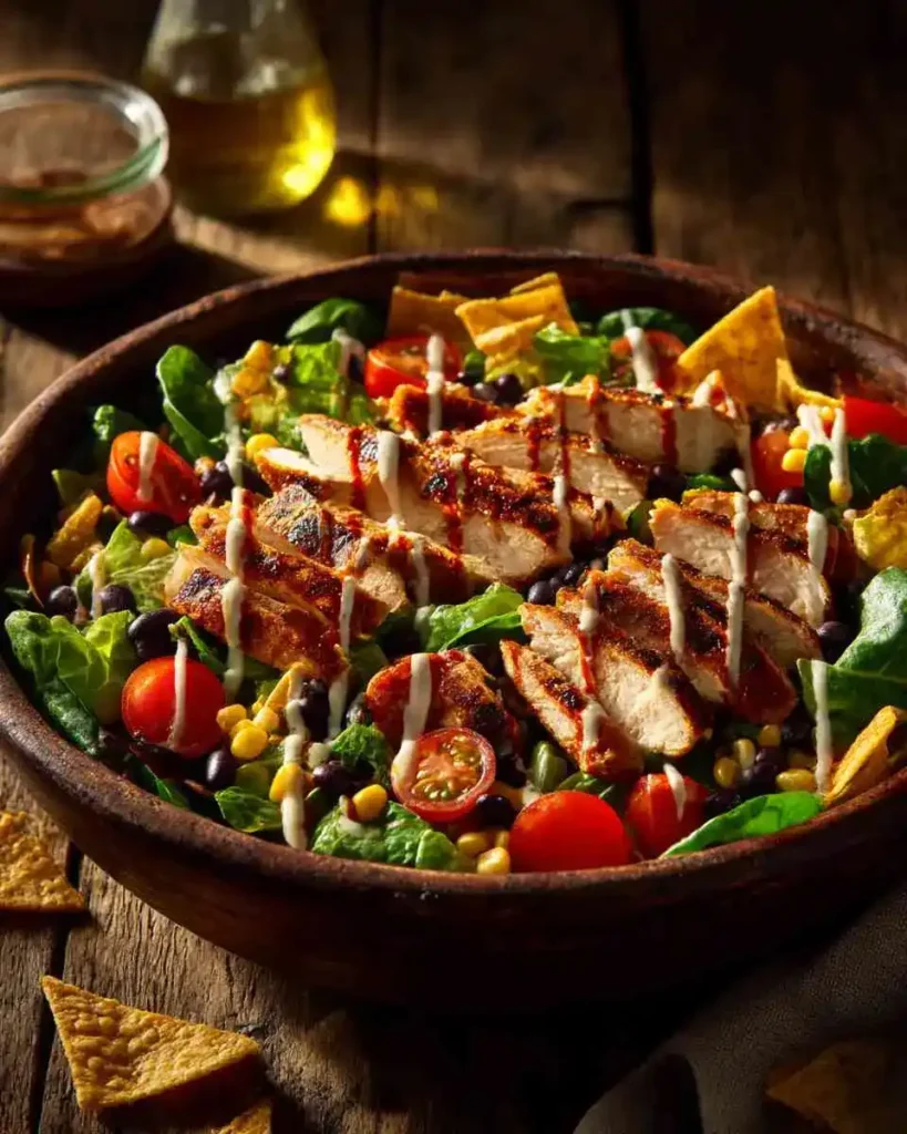 BBQ chicken salad healthy summer recipe bowl
