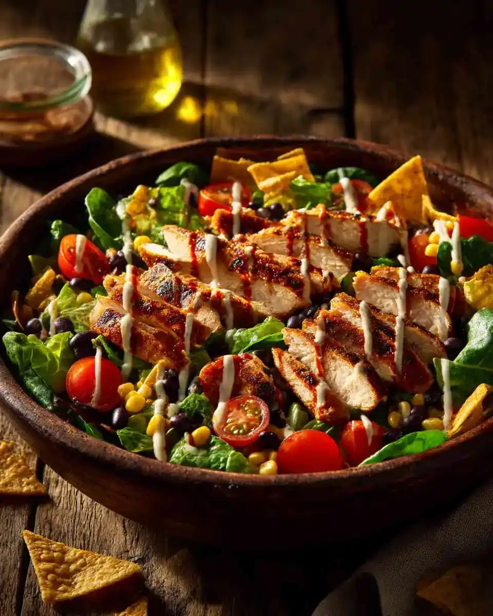 BBQ chicken salad healthy summer recipe bowl