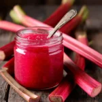 Homemade Rhubarb Jam in a Jar