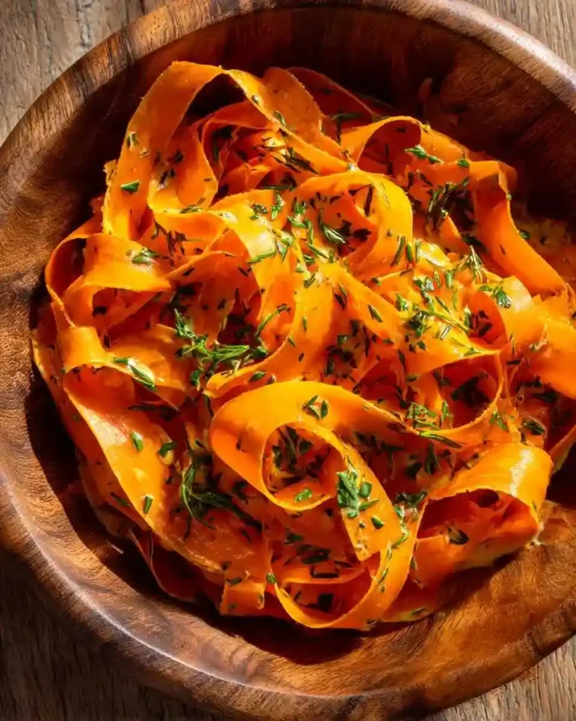 Carrot Ribbon Salad with Lemon-Tahini Dressing