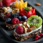 Healthy summer snacks spread outdoors