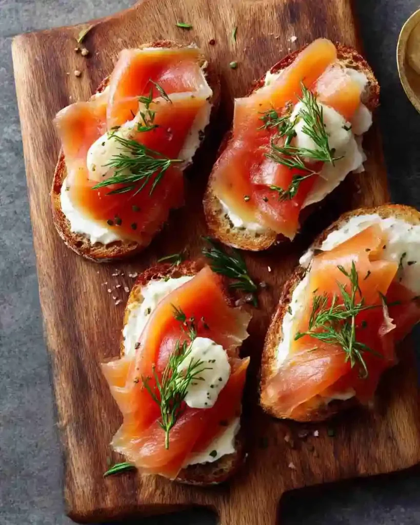 Smoked salmon recipes variety on table
