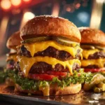 smash burgers with crispy edges and melted cheese