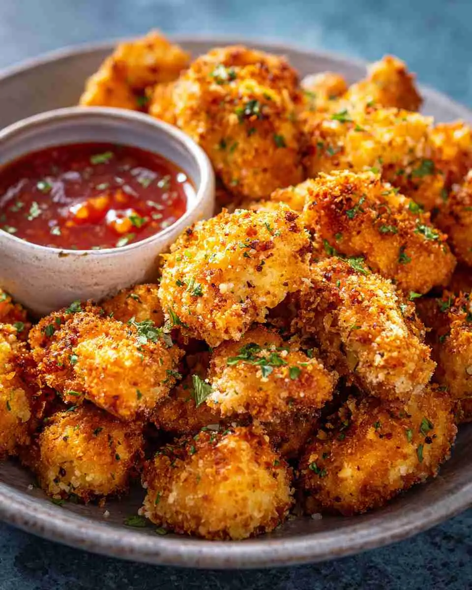 Air Fryer Chicken Bites served crispy and golden
