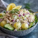 easiest tuna salad recipe in serving bowl