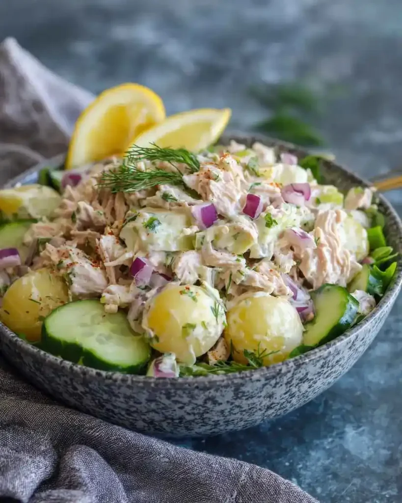 easiest tuna salad recipe in serving bowl